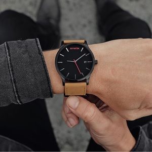 (NWT) MVMT MENS BLACK AND TAN CLASSIC WATCH